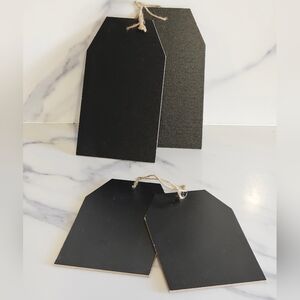 NWT - 2 Sets, Double Sided Hanging Black Chalkboard Boards / Tags